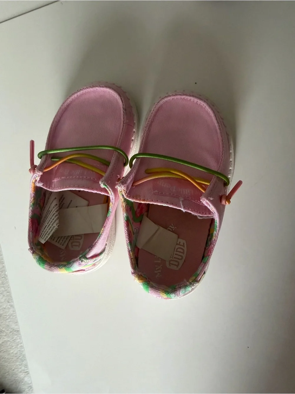 My Little Pony Hey Dude Kids' Pink Canvas Slip-On Sneakers with Multicolor Trim